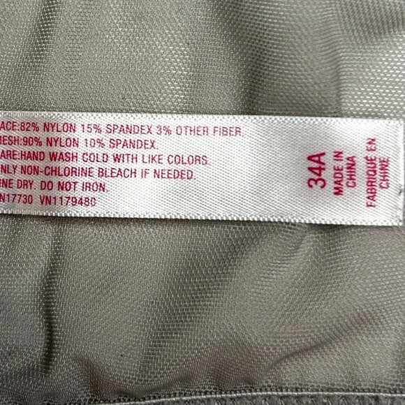 Cottagecore 34A Gray Lace Perfect Long Line Camisole Bra Top Underwire Bustier - Picture 10 of 13